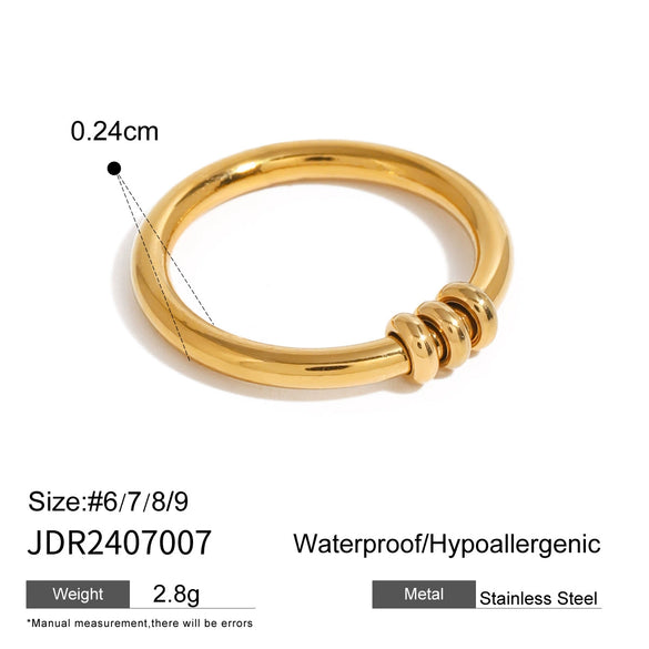 Steel Geometric Electroplated Ring Jewelry For Women