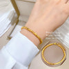 Steel Normcore Style Box Chain Bracelet Inlaid With Gold Constellation Pattern For Women