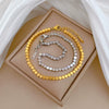 Steel Normcore Style Box Chain Bracelet Inlaid With Gold Constellation Pattern For Women