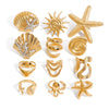 Steel Ring Geometric Design Electroplating Jewelry For Women