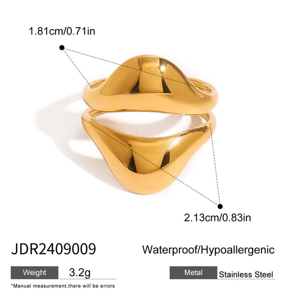 Steel Ring Geometric Design Electroplating Jewelry For Women