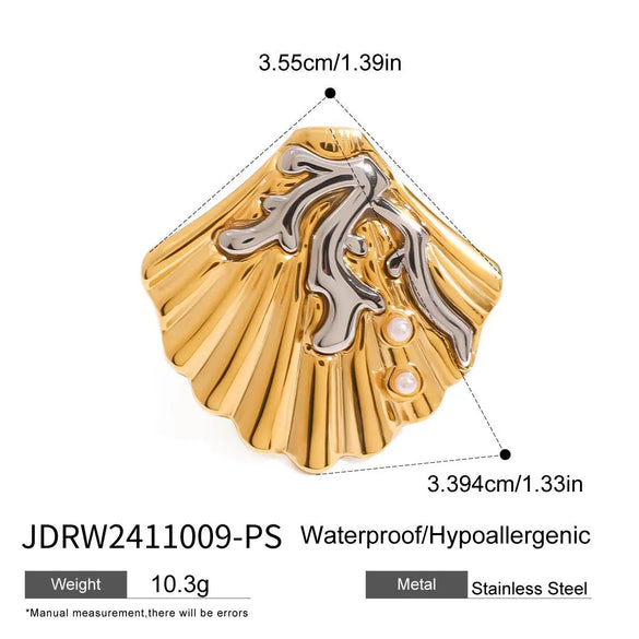 Steel Ring Geometric Design Electroplating Jewelry For Women