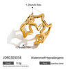 Steel Ring Geometric Style Electroplated Star Cut Out Open Highend Accessories