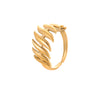 Steel Ring Leaf Geometric Electroplated 18K Gold