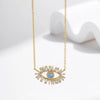 Sterling Silver 14K Gold Plated Casual Simple Style Plating Inlay Devil'S Eye Zircon Pendant Necklace