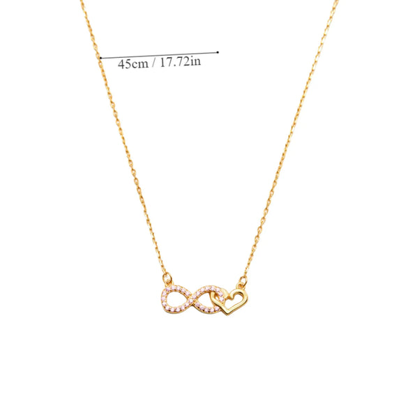 Sterling Silver 18K Gold Plated Simple Style Plating Inlay Heart Shape Zircon Pendant Necklace