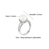 Sterling Silver 18K Gold Plated White Gold Plated Elegant Glam Luxurious Polishing Plating Hollow Out Round Pearl Open Rings