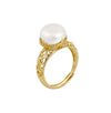 Sterling Silver 18K Gold Plated White Gold Plated Elegant Glam Luxurious Polishing Plating Hollow Out Round Pearl Open Rings