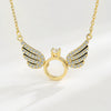 925 Sterling Silver Angel Wings Necklace For Women With Zircon Pendant Electroplated Clavicle Chain Elegant Versatile Niche Design Jewelry