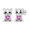 925 Sterling Silver Animal And Heart Shape Earrings For Women With Electroplating Fashion Cute Jewelry