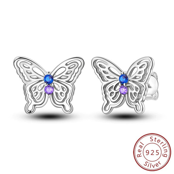 925 Sterling Silver Animal And Heart Shape Earrings For Women With Electroplating Fashion Cute Jewelry