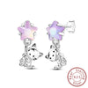 925 Sterling Silver Animal And Heart Shape Earrings For Women With Electroplating Fashion Cute Jewelry