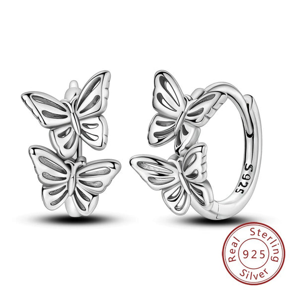 925 Sterling Silver Animal And Heart Shape Earrings For Women With Electroplating Fashion Cute Jewelry