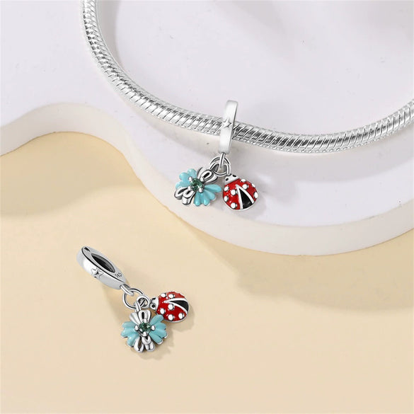 925 Sterling Silver Animal Beads Charm Diy Bracelet Accessories With Dripping Oil Hot Style