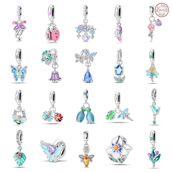 925 Sterling Silver Animal Beads Charm Diy Bracelet Accessories With Dripping Oil Hot Style