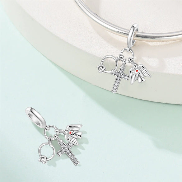 925 Sterling Silver Animal Charm Pendant Beads Diy Jewelry Bracelet Accessories With Dripping Oil Design