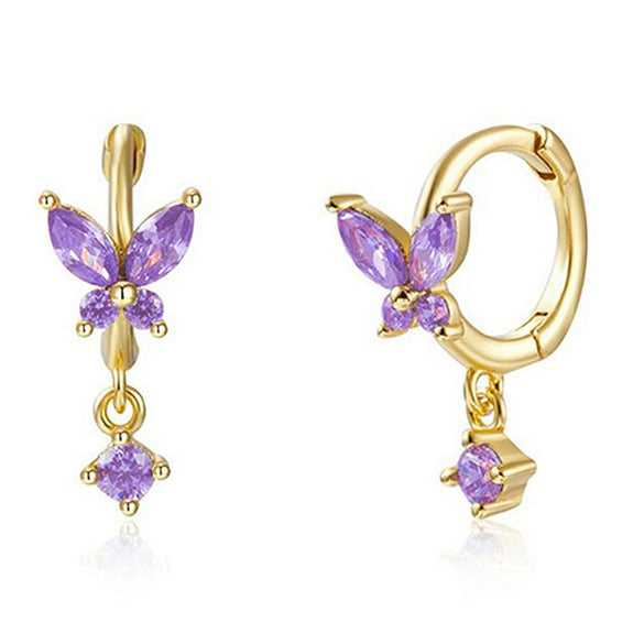 925 Sterling Silver Animal Diamond Pierced Screw Earrings