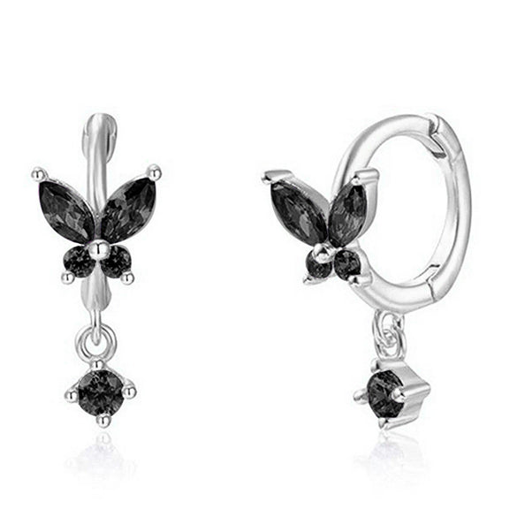 925 Sterling Silver Animal Diamond Pierced Screw Earrings