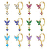 925 Sterling Silver Animal Diamond Pierced Screw Earrings