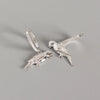 925 Sterling Silver Animal Parrot Diamond Earrings For Women