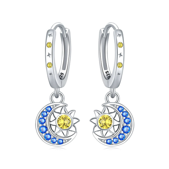 925 Sterling Silver Animal Zodiac Star Moon Earrings Electroplated Women's Fashion Jewelry