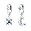 925 Sterling Silver Animal Zodiac Star Moon Earrings Electroplated Women's Fashion Jewelry