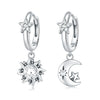 925 Sterling Silver Animal Zodiac Star Moon Earrings Electroplated Women's Fashion Jewelry