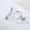 925 Sterling Silver Animal Zodiac Star Moon Earrings Electroplated Women's Fashion Jewelry