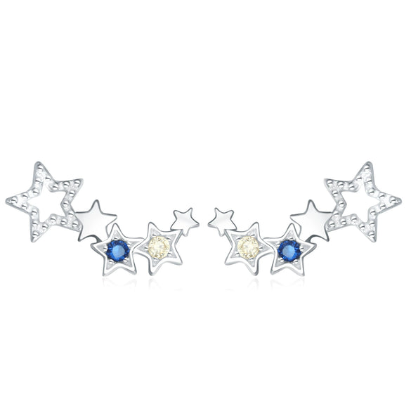 925 Sterling Silver Animal Zodiac Star Moon Earrings Electroplated Women's Fashion Jewelry