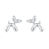 925 Sterling Silver Asymmetric Heart Shape Cat Cartoon Earrings Electroplated Women's Jewelry