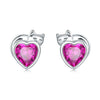 925 Sterling Silver Asymmetric Heart Shape Cat Cartoon Earrings Electroplated Women's Jewelry