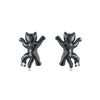 925 Sterling Silver Asymmetric Heart Shape Cat Cartoon Earrings Electroplated Women's Jewelry