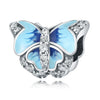 925 Sterling Silver Bead Positioning Butterfly Diy Jewelry Hanging Bracelet Accessories With Dripping Oil Design
