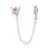 925 Sterling Silver Bead Positioning Butterfly Diy Jewelry Hanging Bracelet Accessories With Dripping Oil Design