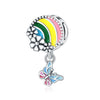 925 Sterling Silver Bead Positioning Butterfly Diy Jewelry Hanging Bracelet Accessories With Dripping Oil Design