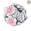 925 Sterling Silver Bead Positioning Butterfly Diy Jewelry Hanging Bracelet Accessories With Dripping Oil Design