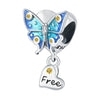 925 Sterling Silver Bead Positioning Butterfly Diy Jewelry Hanging Bracelet Accessories With Dripping Oil Design