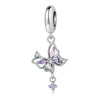 925 Sterling Silver Bead Positioning Butterfly Diy Jewelry Hanging Bracelet Accessories With Dripping Oil Design