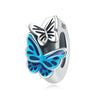 925 Sterling Silver Bead Positioning Butterfly Diy Jewelry Hanging Bracelet Accessories With Dripping Oil Design