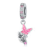 925 Sterling Silver Bead Positioning Butterfly Diy Jewelry Hanging Bracelet Accessories With Dripping Oil Design