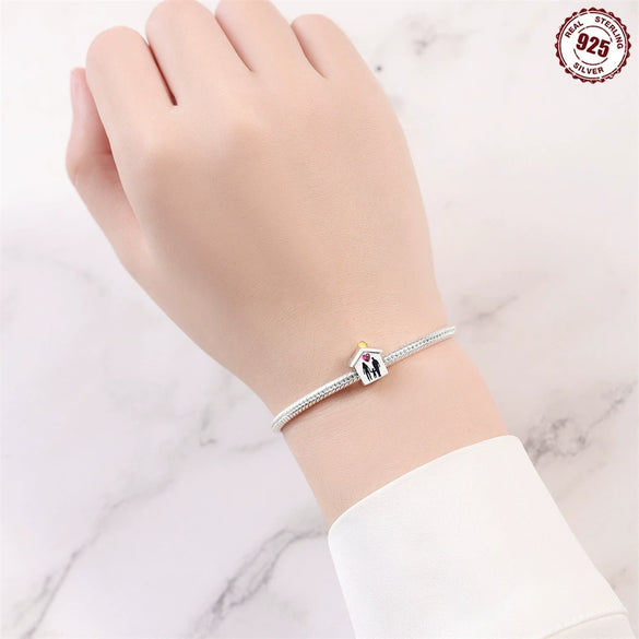 Sterling Silver 925 Beaded Charm Diy Bracelet Necklace With Epoxy Treatment And Original Design