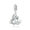 Sterling Silver Beads Diy Jewelry Accessories Bracelet Pendant With Dripping Oil Design For Boys And Girls