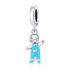 Sterling Silver Beads Diy Jewelry Accessories Bracelet Pendant With Dripping Oil Design For Boys And Girls
