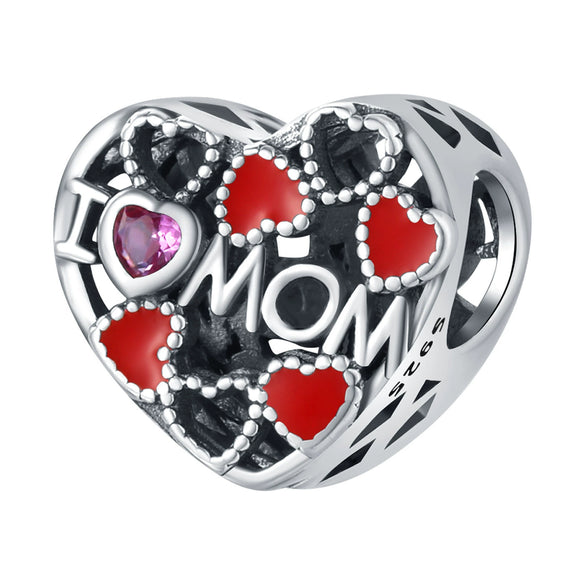 Sterling Silver Beads Diy Jewelry Accessories Bracelet Pendant With Dripping Oil Design For Boys And Girls