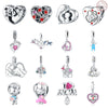 Sterling Silver Beads Diy Jewelry Accessories Bracelet Pendant With Dripping Oil Design For Boys And Girls