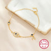 925 Sterling Silver Bracelet With Devil's Eye Inlaid Zircon And Cartoon Characters Design For Women