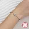 925 Sterling Silver Bracelet With Devil's Eye Inlaid Zircon And Cartoon Characters Design For Women