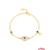 925 Sterling Silver Bracelet With Devil's Eye Inlaid Zircon And Cartoon Characters Design For Women