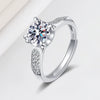 Sterling Silver Bull Head Ring With Moissanite Geometric Electroplated Adjustable Open Ring For Women