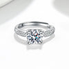 Sterling Silver Bull Head Ring With Moissanite Geometric Electroplated Adjustable Open Ring For Women